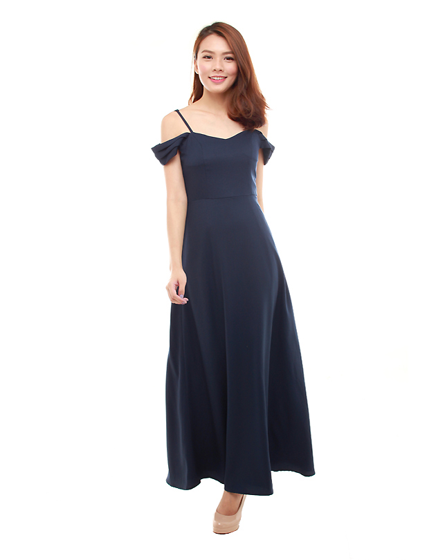 Ophelia Maxi Dress in Navy Blue